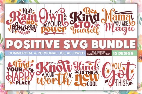 Download Free 40  Positive SVG Bundle Commercial Use For Crafts