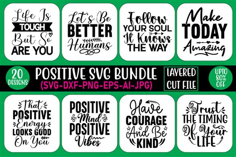 Download Free 40  Positive SVG Bundle Silhouette DXF Files