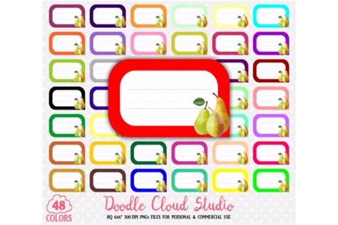 Download Free 48 Colorful Pear Labels Clipart Fruit Pears Labels Stickers Icons Files