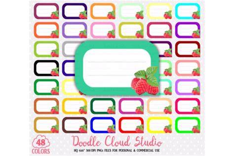 Download Free 48 Colorful Raspberry Labels Clipart Fruit Raspberries LabelsStickers Commercial Use DXF Files
