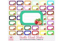 Download Free 48 Colorful Straberry Labels Clipart Fruit Straberries LabelsStickers Files For Crafts