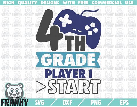 Download Free 4th Grade Player 1 Start SVG Cut File DXF Files