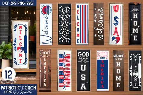 Download Free 4th Of July Porch Signs Bundle Files Free PSD Mockups