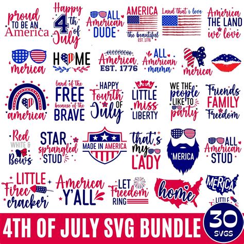 Download Free 4th of July Collection Commercial Use DXF Files