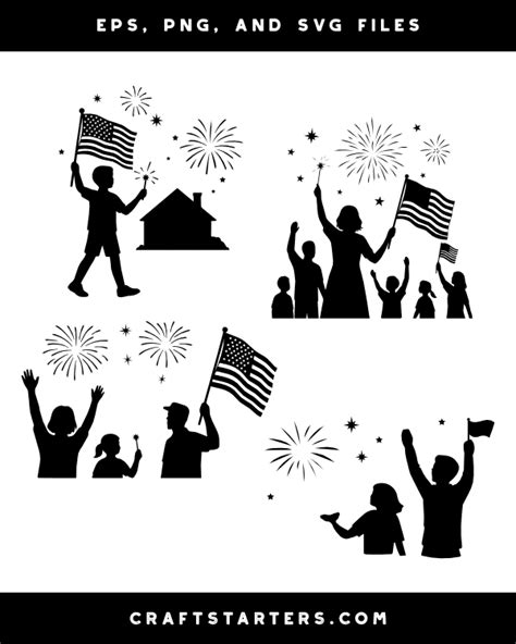 Download Free 4th of July Collection Silhouette