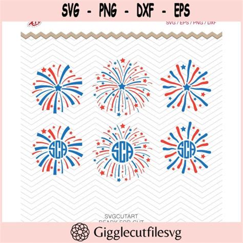 Download Free 4th of July Monogram Frames DXF Files