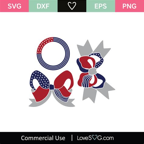 Download Free 4th of July SVG Bow Monogram Frames Files DXF Files