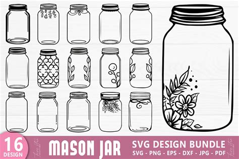 Download Free 5 SVG Jar Set Bundle For Crafters Commercial Use For Crafts