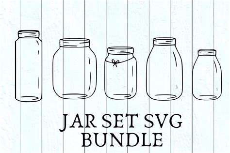 Download Free 5 SVG Jar Set Bundle For Crafters Cut Files
