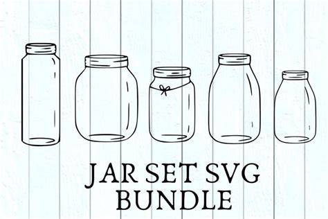 Download Free 5 SVG Jar Set Bundle For Crafters Easy Edite