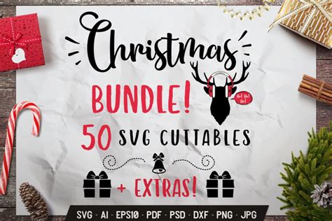 Download Free 50 Christmas SVG Bundle Quotes   Extras Files DXF Files