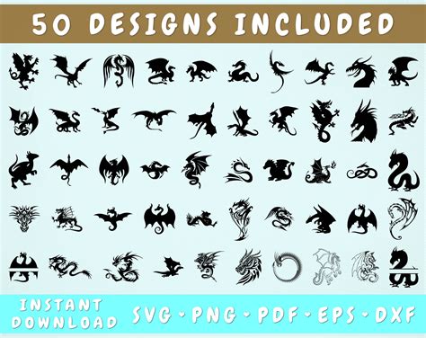 Download Free 50 Dragon SVG Bundle, Dragon Cut Files Files