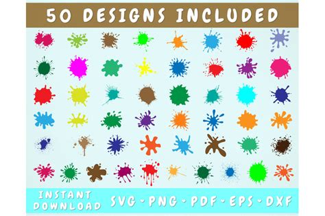 Download Free 50 Paint Splatter SVG, Paint Splashes SVG, Splashes Cut Files Commercial Use Free PSD Mockups