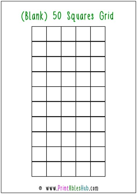 Free 50 Square Grid Printable Template