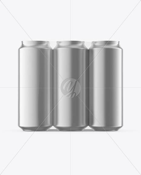 Download Free 6 Pack Metallic Cans Mockup PSD Generator