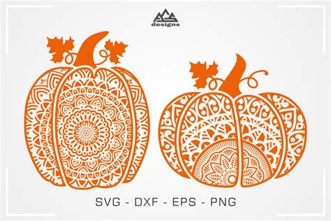 Download Free 6 Pumpkin Mandala Fall Svg Design Commercial Use DXF Files