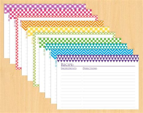 Download Free 6x4 Printable Recipe Cards Files For Crafts