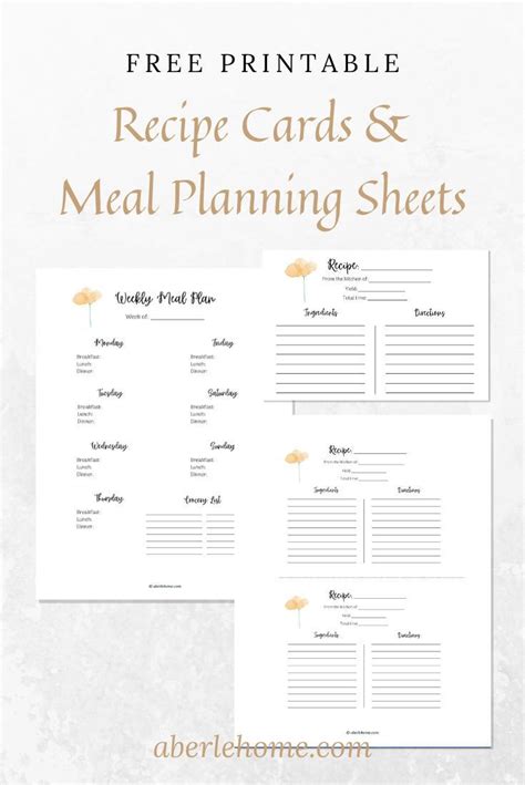 Download Free 6x4 Printable Recipe Cards Images