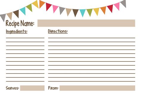 Download Free 6x4 Printable Recipe Cards Printable