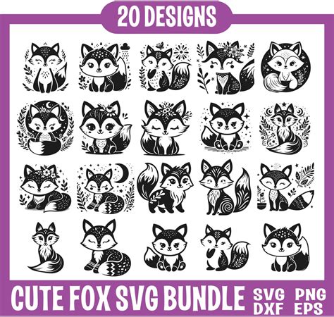 Download Free 7. Cute Fox svg file, Cut File DXF Files
