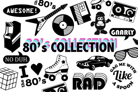Revamp Your Design Game with Free 80's Inspired SVGs - Get Radical with Retro Graphics!