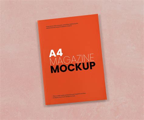 Download Free A4 Magazine Mockup - Top View PSD Generator