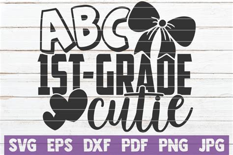 Download Free ABC 1st Grade Cutie SVG Cut File DXF Files