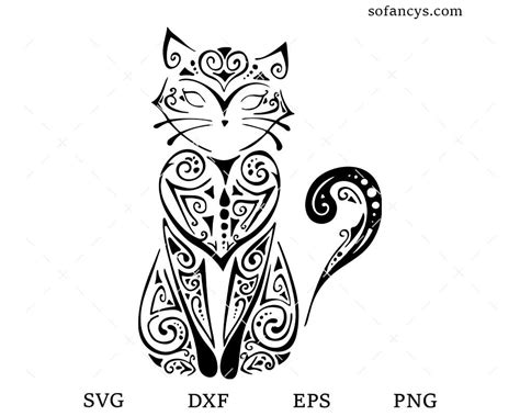 Download Free Abstract Cat Mandala SVG Commercial Use DXF Files
