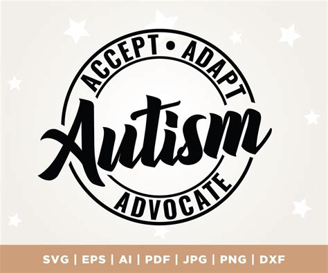 Download Free Accept Adapt Advocate Autism SVG Cut File Files