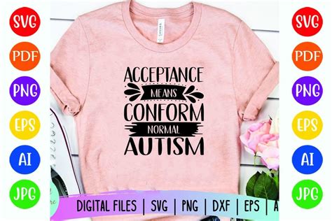 Download Free Acceptance Means Conform Normal Autism For Crafts