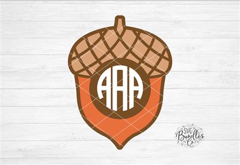 Download Free Acorn Monogram Frame SVG-DXF-PNG for Cricut Machine