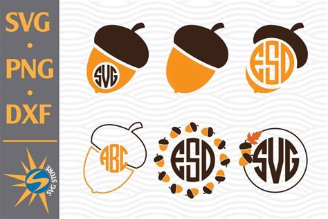 Download Free Acorn Monogram SVG, PNG, DXF Digital Files Include DXF Files