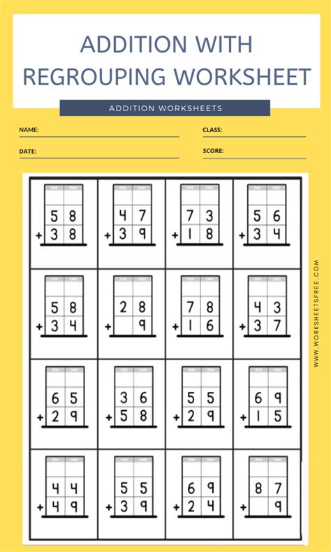 Free Addition With Regrouping Worksheets