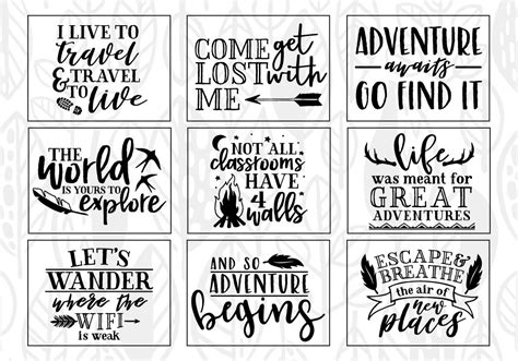 Download Free Adventure Quote SVG Cut File Bundle Deal Commercial Use For Crafts