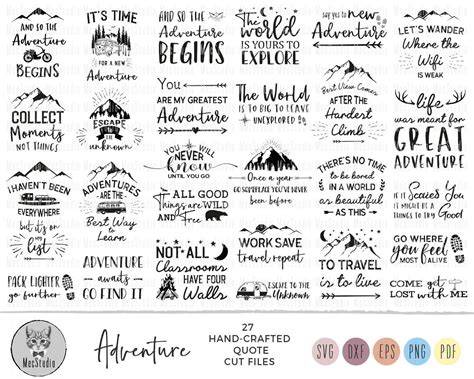 Download Free Adventure Quote SVG Cut File Bundle Deal Silhouette DXF Files