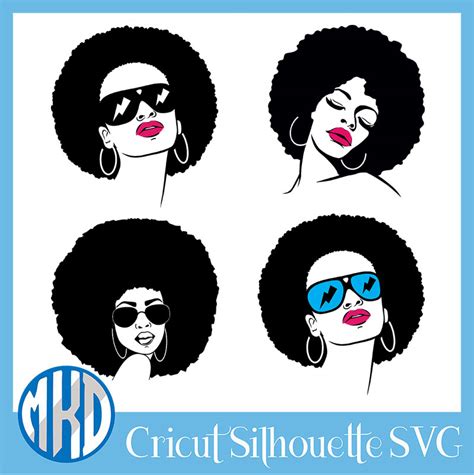 Download Free Afro Girl SVG Cut File Commercial Use For Crafts