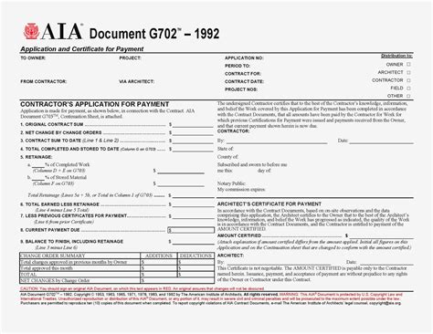 Free Aia G702 Excel Template