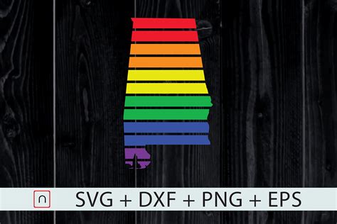 Download Free Alabama State-Map Rainbow-LGBT Pride Files DXF Files
