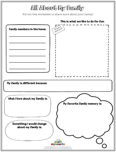 Free All About My Family Printables