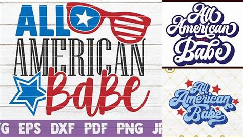 Download Free All American Babe SVG Cut File Images