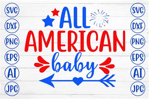 Download Free All American Baby SVG Cut File Commercial Use DXF Files