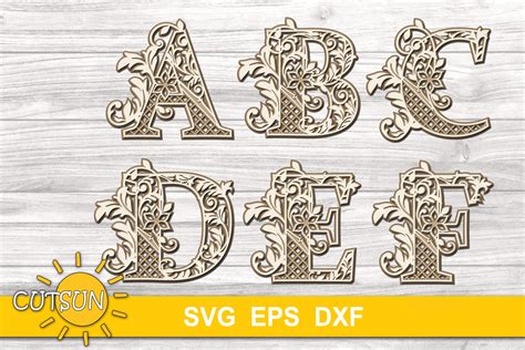 Download Free Alphabet 3D Layered Mandala Bundle SVG Files DXF Files