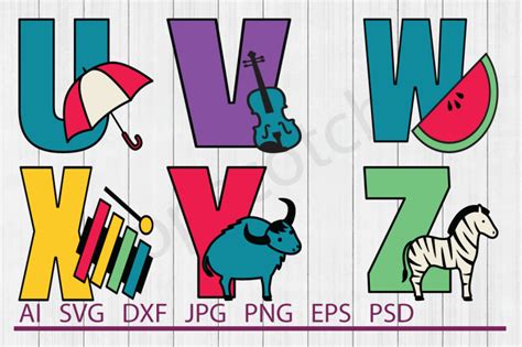 Download Free Alphabet Bundle, SVG Filex, DXF Files, Cuttable Files Creativefabrica DXF Files