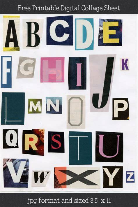 Download Free Alphabet Digital Collage Sheet Commercial Use For Crafts