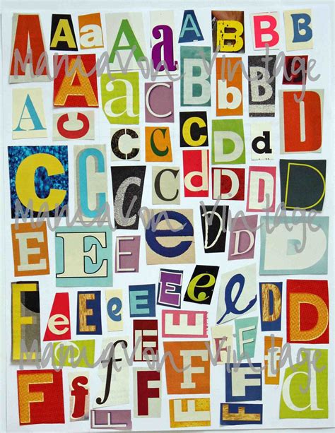 Download Free Alphabet Digital Collage Sheet Cut Images