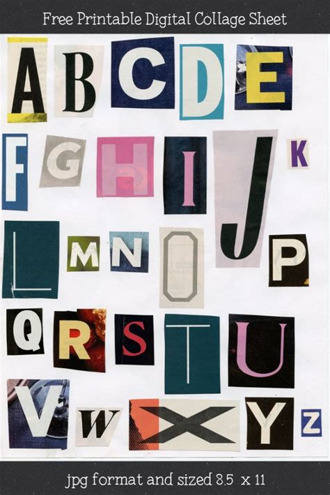 Download Free Alphabet Digital Collage Sheet Files DXF Files