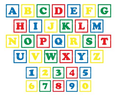 Download Free Alphabet SVG, Numbers SVG, Building Blocks Alphabet and Numbers. DXF Files