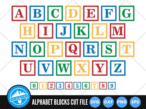 Download Free Alphabet SVG, Numbers SVG, Building Blocks Alphabet and Numbers. Files DXF Files