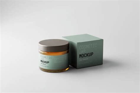 Download Free Amber Glass Cosmetic Jar Mockup PSD Generator PSD Files