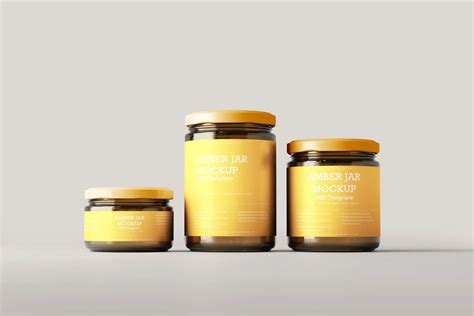 Download Free Amber Glass Jar Mockup PSD Generator